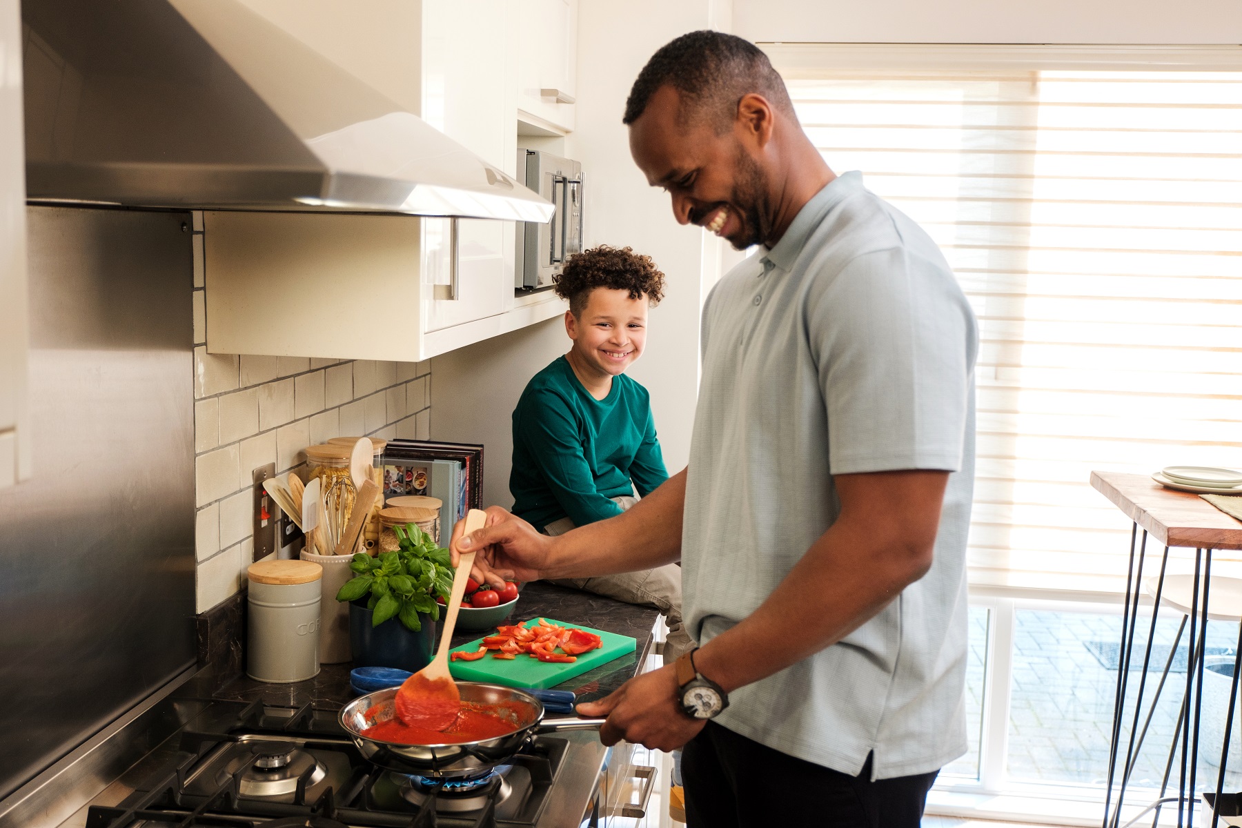 Man cooking with gas