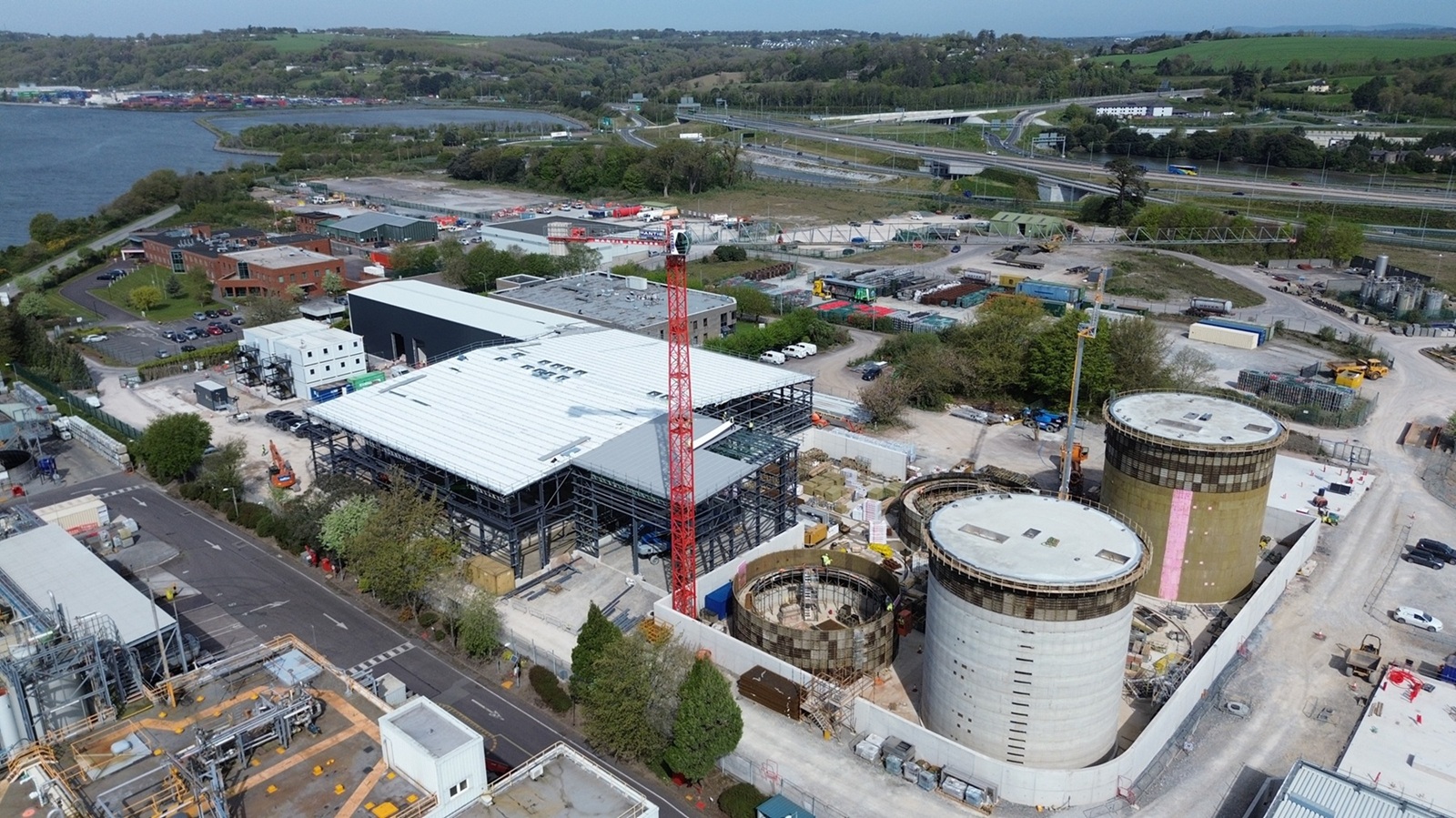 An aerial view of the Stream BioEnergy buildings